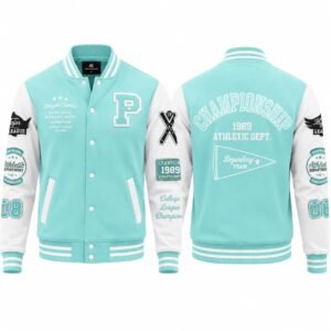 PBF Custom Varsity Jacket – Sky Blue