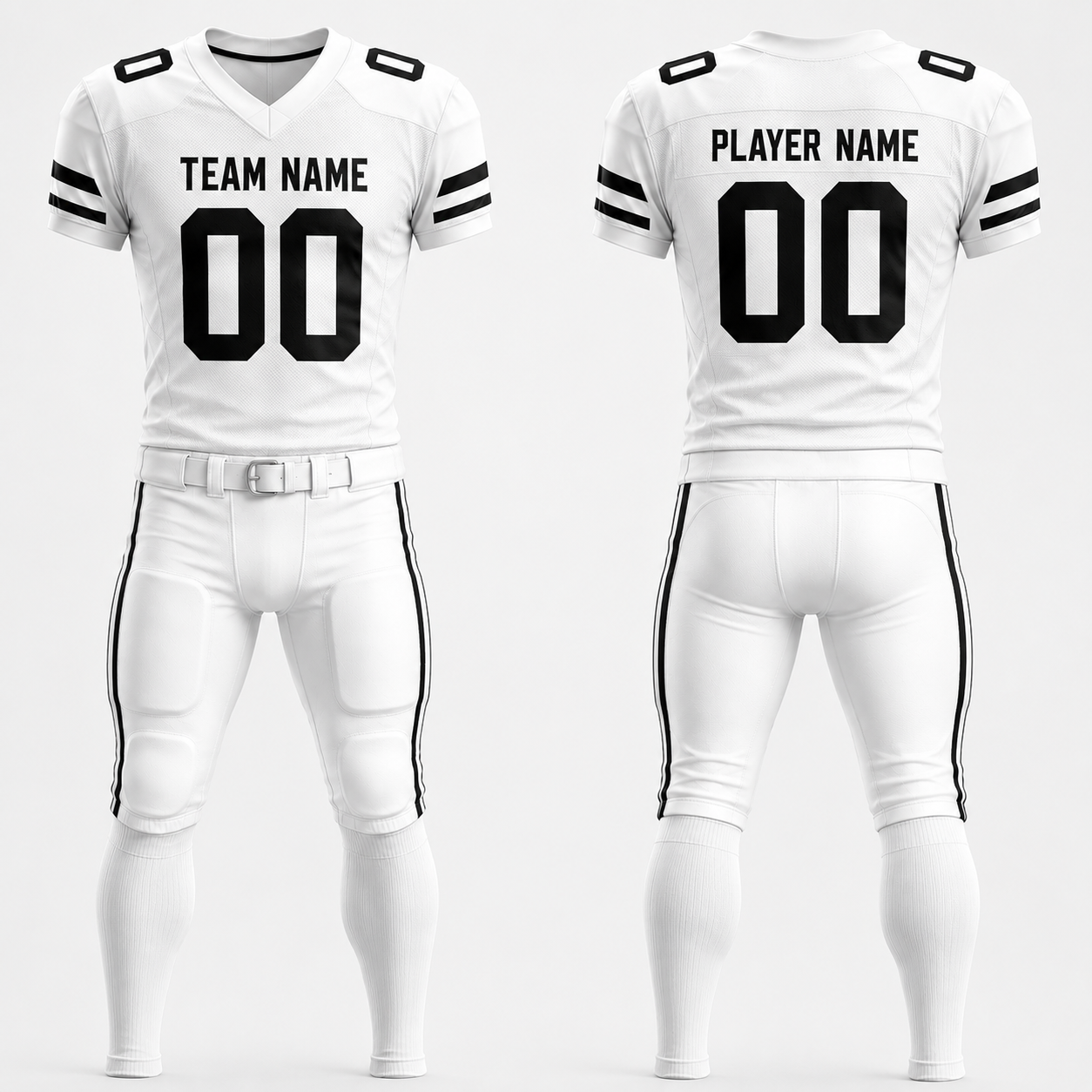 PBF Custom American Football Jersey Set – White