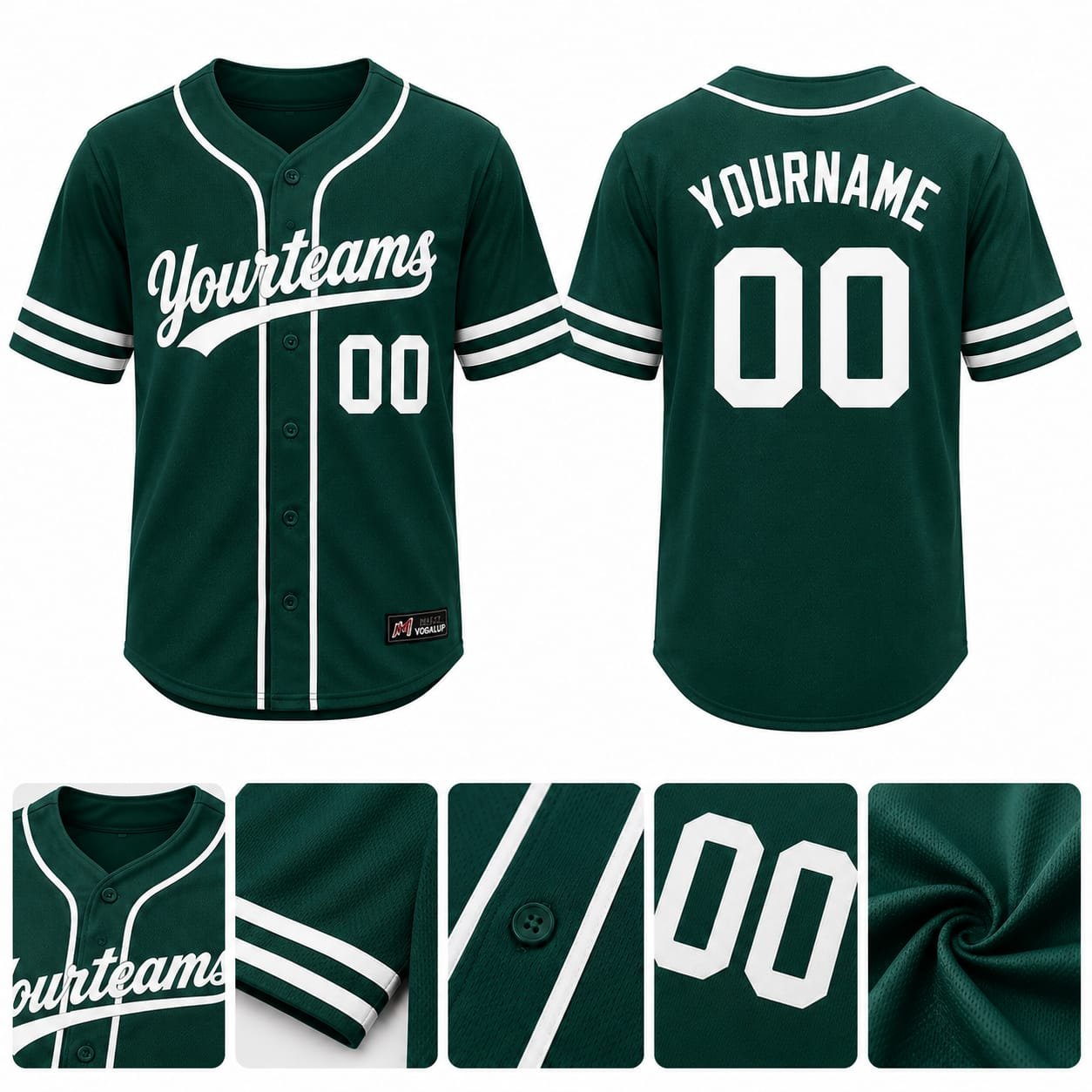 PBF Custom Baseball Jersey – Green