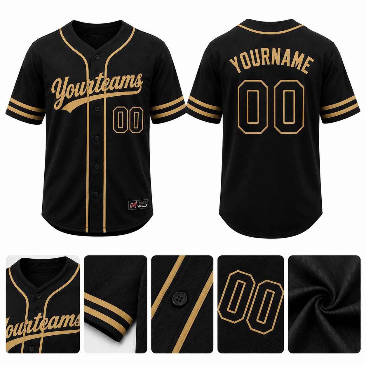 PBF Custom Baseball Jersey – Black