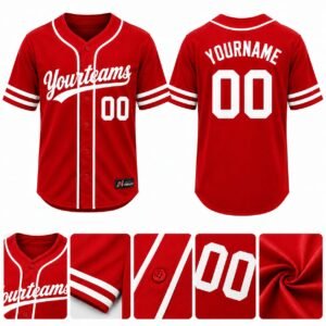 PBF Custom Baseball Jersey – Red