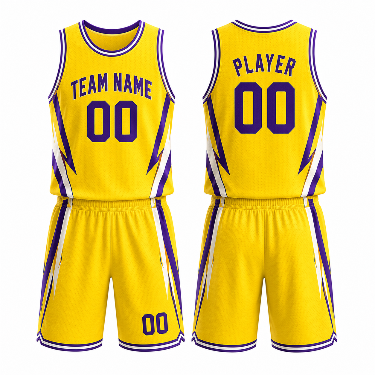 PBF Custom Basketball Jersey Set – Yellow