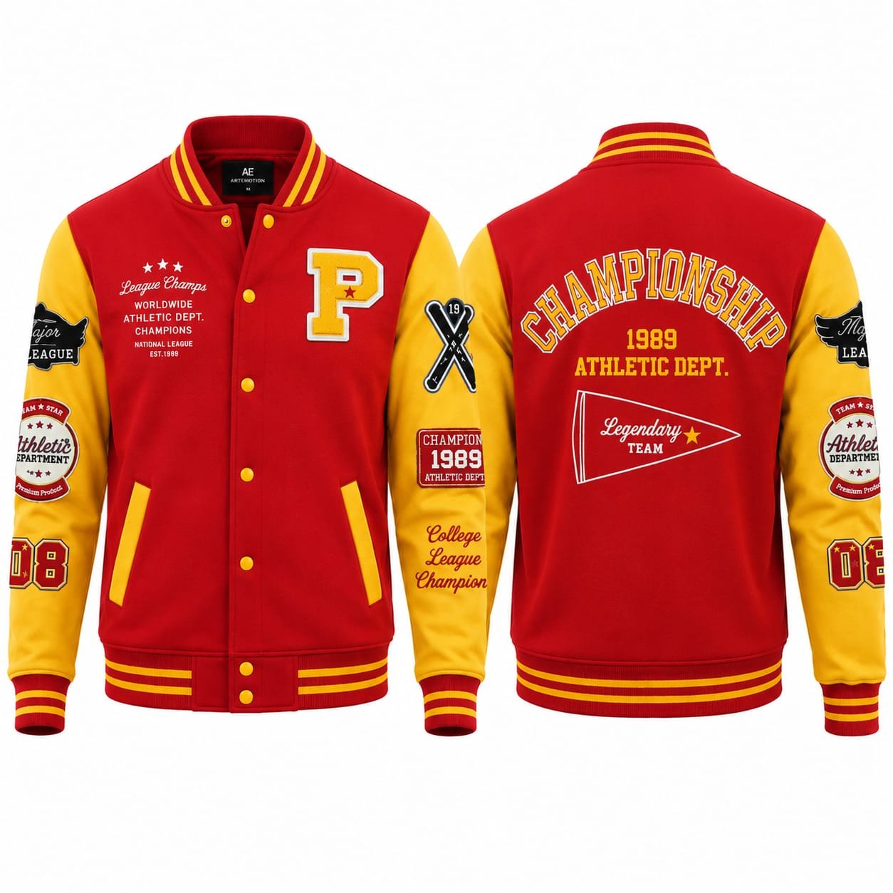 PBF Custom Varsity Jacket – Red